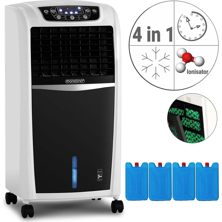 Monzana Ionisator Klimaanlage mit Fernbedienung 8 l Mobiler Verdunstungskühler, inkl. Fernbedienung – Bild 2