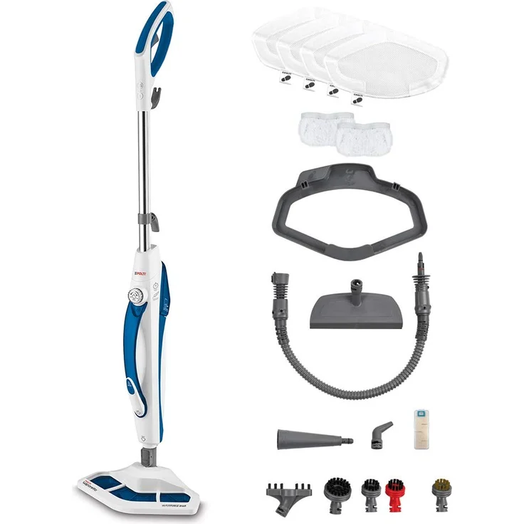 Polti Vaporetto SV460_Double PTEU0296, Dampfbesen, Blau|Weiss, 1500 W – Bild 1