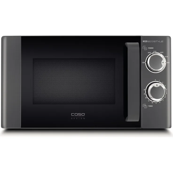 Caso M20 Ecostyle Design Mikrowelle, Standgerät, 20 Liter Garraum, 700 Watt, Drehteller 24,5cm, einfache Bedienung, anthrazit
