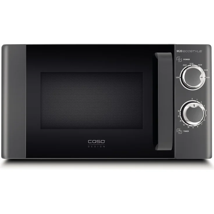 Caso M20 Ecostyle Design Mikrowelle, Standgerät, 20 Liter Garraum, 700 Watt, Drehteller 24,5cm, einfache Bedienung, anthrazit – Bild 1