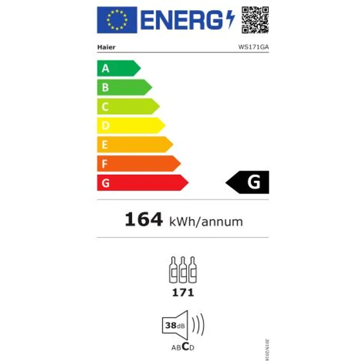 Haier WS171GA Weinkühlschrank, freistehend, Glasdekor, 171 Flaschen, LED, Display, Türschloss, Breite 60 cm, Energieklasse G – Bild 4