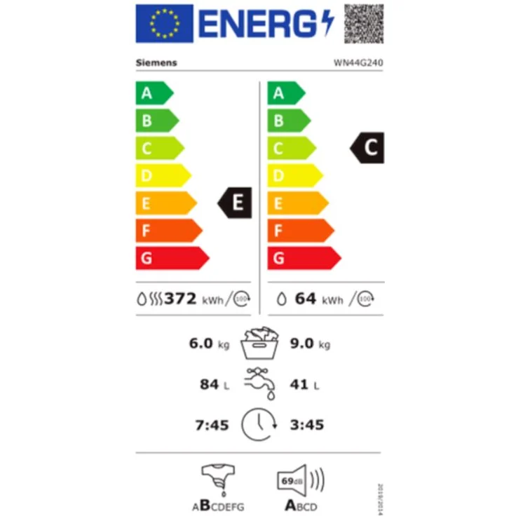Siemens WN44G240, Waschtrockner, Energieeffizienzklasse E, Standgerät, Breite 59,8 cm, Geräuschemissionsklasse A – Bild 10