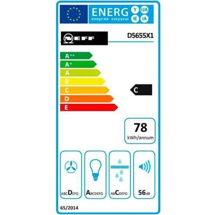 Neff N 30 D5655X1, Motorhaube, mechanisch betrieben, Nische, Breite: 50 cm, Tiefe: 35 cm, Absaugung und Rückführung (mit zusätzlichem Rückführungsset), metallisch silber – Bild 2