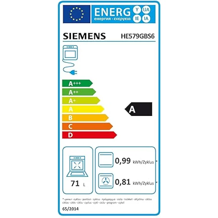 Siemens PQ561DA01 iQ500 Herd-Cerankochfeld-Kombination herdgesteuert, 59,4 cm breit, activeClean - automatische Selbstreinigung, cookControl40 - Automatikprogramme – Bild 6