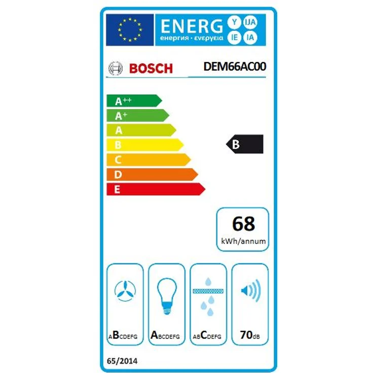Bosch Serie 2 DEM66AC00, Motorhaube, integriert, Breite: 60 cm, Tiefe: 27.1 cm, Abzug & Umluft, Silber – Bild 8