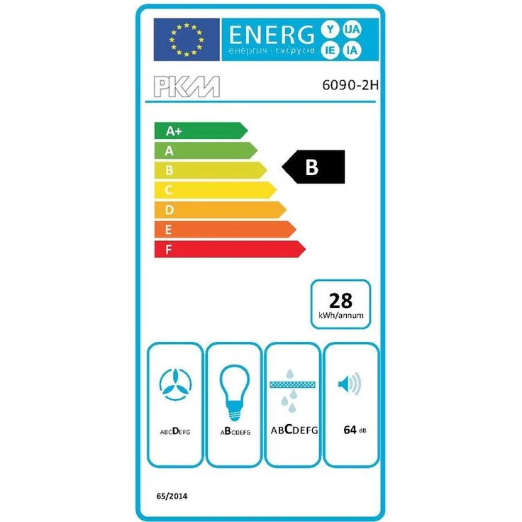 PKM 6090-2H 363 Dunstabzugshaube, B, Abluft- oder Umluftbetrieb, Kamin-Dunstabzugshaube – Bild 2