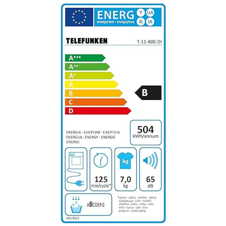 Telefunken T-11-400-DI Kondenstrockner / 7kg Trockner mit 15 Programmen, Startzeitvorwahl, Knitterschutz & reversierenden Trommelbewegungen, dark-inox – Bild 6