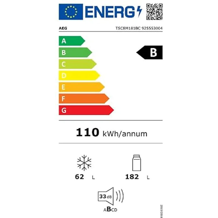 AEG TSC8M181BC Einbau-Kühl-Gefrierkombination / Serie 8000 mit Cooling 360° / 1780 mm / Gefrierteil unten / 245 L / NoFrost / Festtür / B – Bild 6