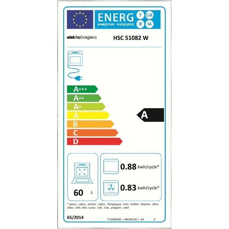 Elektrabregenz HSC51082W, Herd mit Energieeffizienzklasse A, 4 Kochfeldern und 8 Kochfunktionen, 55 l Innenraum, katalytische Rückwand, 85 x 50 x 60 cm – Bild 2