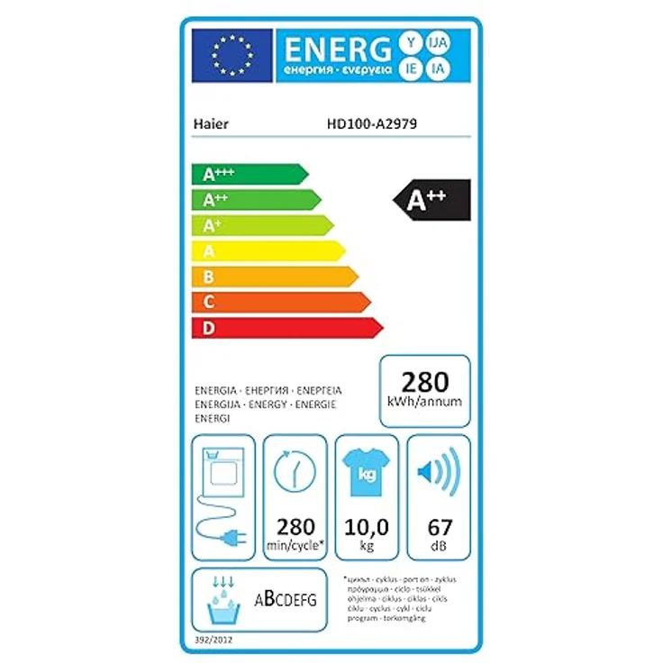 Haier I-PRO SERIE 7 HD100-A2979 Wärmepumpentrockner / 10 kg/A++ / Edelstahltrommel/Trommelinnenbeleuchtung/I-Refresh Pro-Dampfprogramm, Weiß – Bild 6