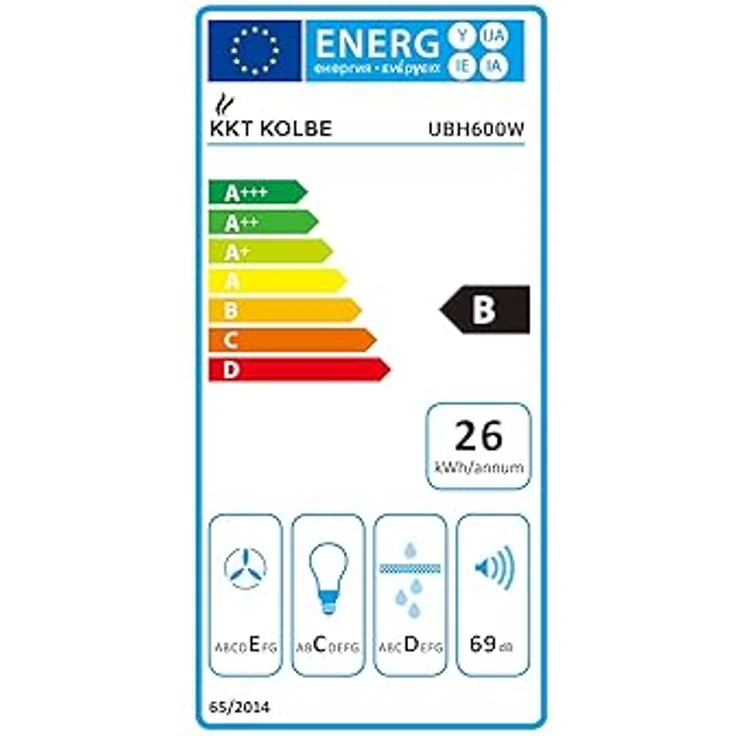 KKT KOLBE Dunstabzugshaube 60 cm | Unterbauhaube | Druckknopf Bedienung | LED-Beleuchtung | Abluft Umluft | 3 Leistungsstufen | Weiß | UBH600W – Bild 6