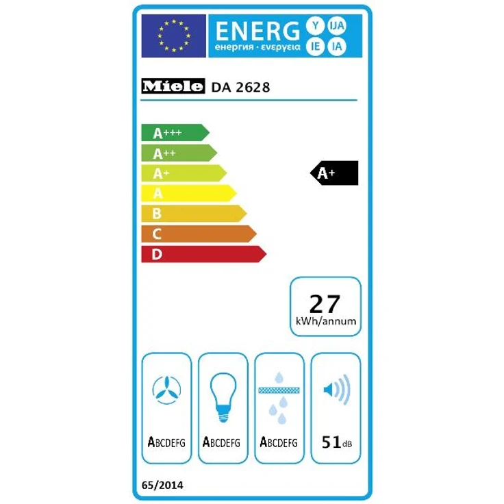 Miele DA 2628, Motorhaube, mechanisch betrieben, Nische, Breite: 116,5 cm, Tiefe: 27,6 cm, Abzug, rostfreier Edelstahl – Bild 2