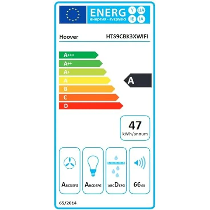 Hoover HTS9CBK3XWIFI (36901725) Wand-Dunstabzugshaube, 90cm, schwarz – Bild 5