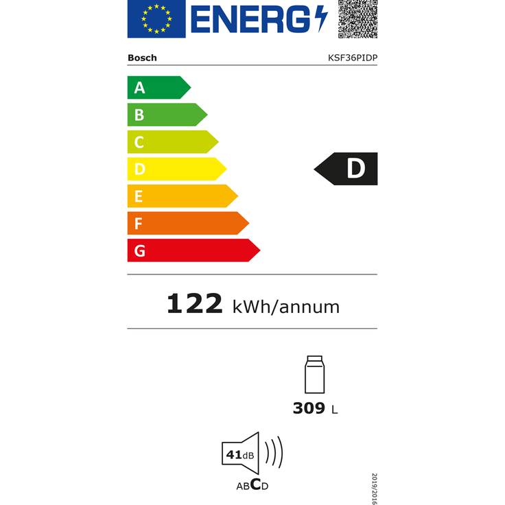 Bosch KSF36PIDP Kühlschrank, freistehend, silber, NoFrost, 0-Grad-Zone, Schnellkühlen, LED, Breite 60 cm, Energieklasse D – Bild 6