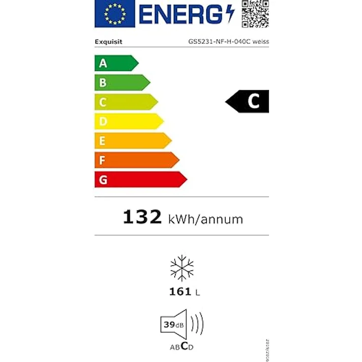 Exquisit Gefrierschrank GS5231-NF-H-040C weiss | 161 l Nutzinhalt | 4*-Gefrieren | Alarm-Funktion | Schnellgefrieren | NoFrost – Bild 6