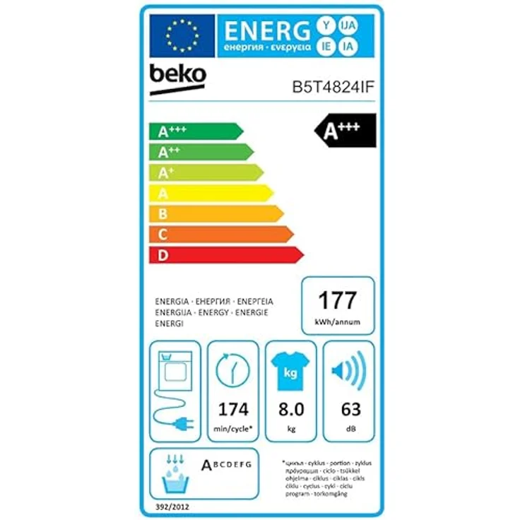 Beko B5T4824IF Wäschetrockner 8 kg, Frontlader Wärmepumpentrockner, Allergikergeeignet, 15 Programme, Dampffunktion, Knitterschutz, Sensortrocknung, Silent-Programm, Aquawave Schontrommel, Weiß – Bild 6
