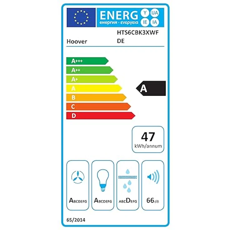 Hoover HTS6CBK3XWFDE (36901827) Wand-Dunstabzugshaube, 90cm, schwarz – Bild 2