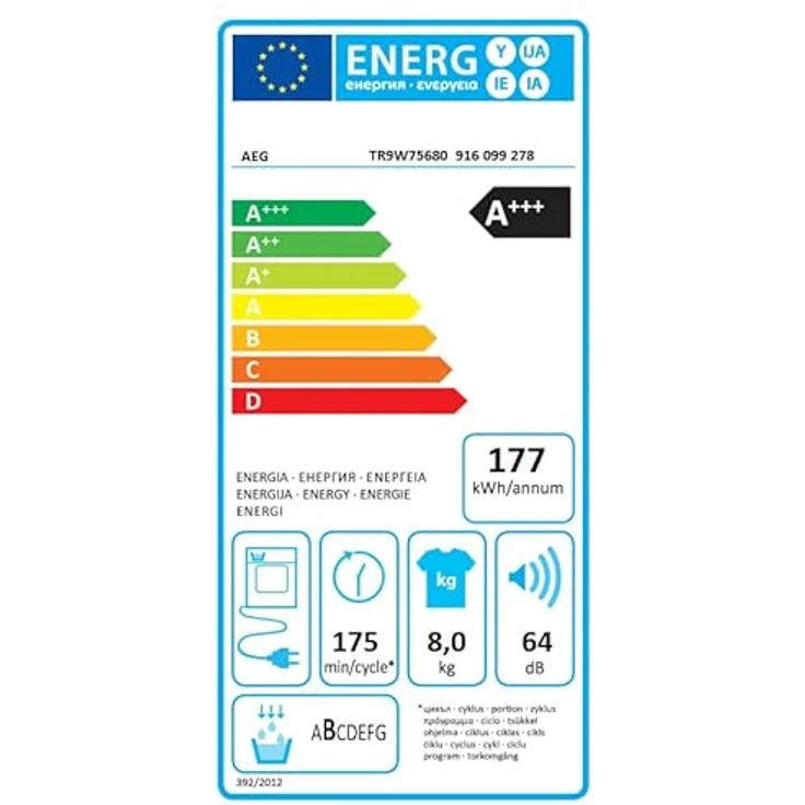 AEG TR9W75680 WiFi Wärmepumpentrockner / 3D Scan - Trocknet Nachhaltiger / FiberPro – Punktgenaue Trockenergebnisse / 8,0 kg / A+++ / energiesparend / Mengenautomatik / Knitterschutz / Kindersicherung – Bild 6