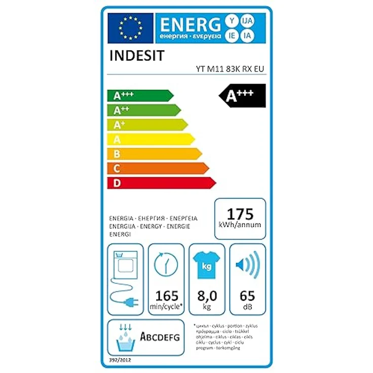 Indesit YT M11 83K RX EU Wärmepumentrockner / 8 kg/EEK A+++ / Knitterschutz/EasyCleaning-Filter / 15 Programme – Bild 6