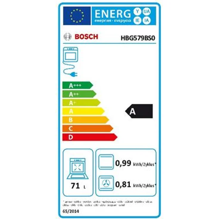 Bosch HBG579BS0, Serie 6, Backofen, A, Einbaugerät, Volumen 71 l, 60 x 60 cm, AutoPilot, TFT-Display, Versenkknebel, Pyrolyse, Reinigungsunterstützung, edelstahl – Bild 7