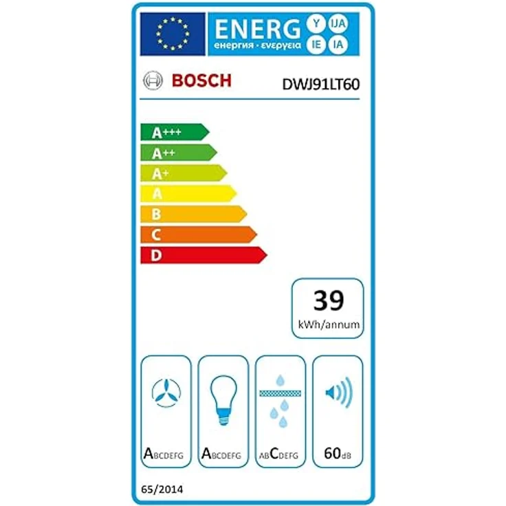 Bosch DWJ91LT60, Serie 8, Smarte Dunstabzugshaube, 90 cm, Klarglas schwarz bedruckt, Extrem Leise Wandesse, Made in Germany, Steuerung über Kochfeld, Einstellbare Farbtemperatur, PerfectAir-Sensor – Bild 7
