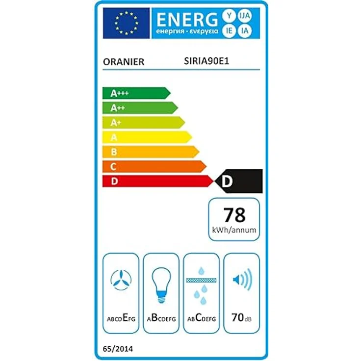 Oranier Wandhaube 90 cm Edelstahl - breite Abluft Dunstabzugshaube mit Glasfront - Abzugshaube mit 3 Leistungsstufen - weiße LED Anzeigen - SIRIA90E1 – Bild 6