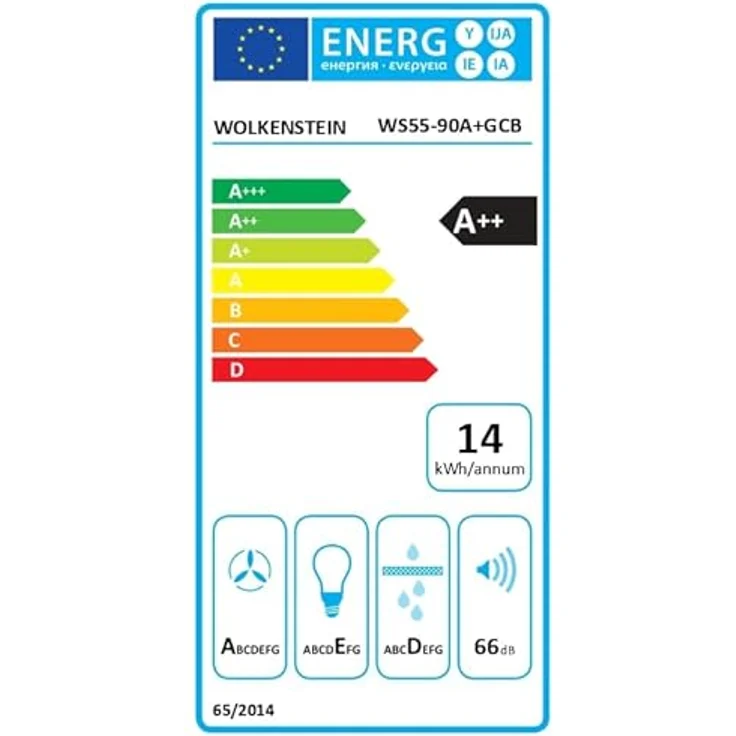 Wolkenstein Dunstabzugshaube WS55-90A++GCB | Schwarz | 90cm Breite | Touch Control | Auto-Opening Funktion | LED-Beleuchtung | Energieeffizienzklasse A++ – Bild 6