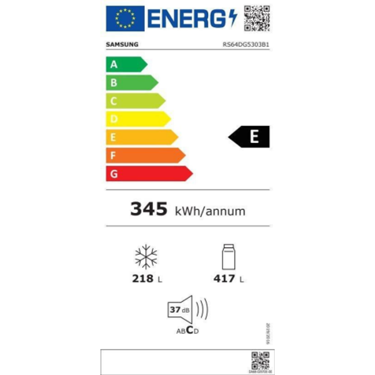 Samsung RS64DG5303B1EF Side-by-Side Kühlschrank, 417L Kühlbereich, 345 kWh/Jahr, Energieklasse E, NoFrost – Bild 13