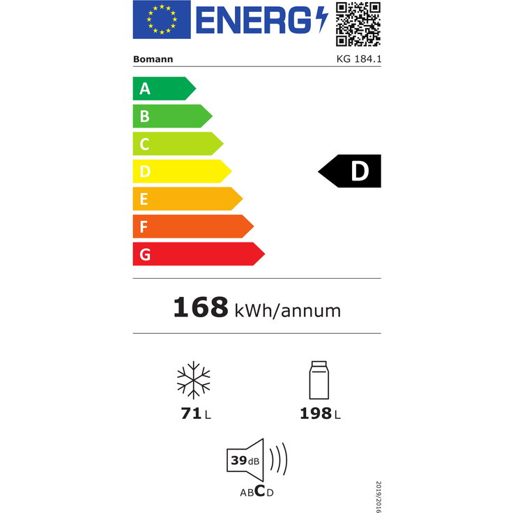 Bomann KG 184.1 w Kühl-Gefrierkombination, freistehend, weiß, Lagerzeit bei Störung 11 h, Energieklasse D – Bild 8