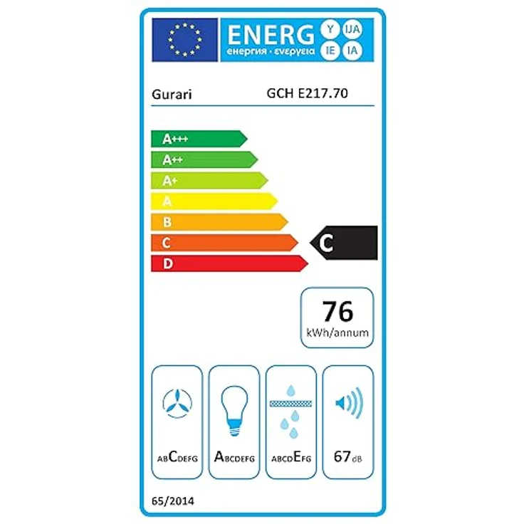 Gurari 217 Einbau Dunstabzugshaube in Schwarz Glas, 3 Stufen, 1000m³/h, 6 Watt LED, Fernbedienung – Bild 6
