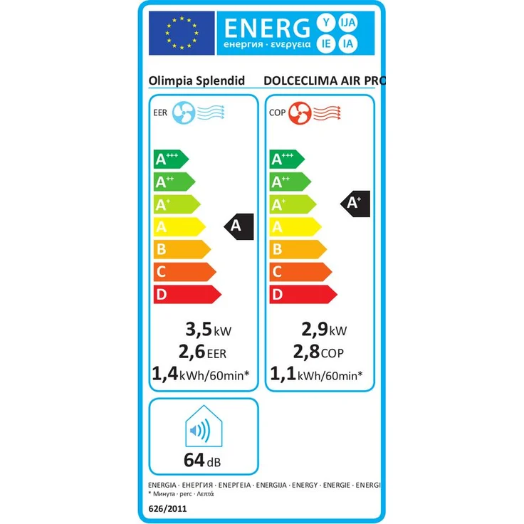 Olimpia Splendid 02029 Dolceclima Air Pro 14 HP Mobiles Klimagerät WiFi Ready 14.000 BTU-h, 3,52 kW, Natural Gas R290, Design Made in Italy – Bild 14