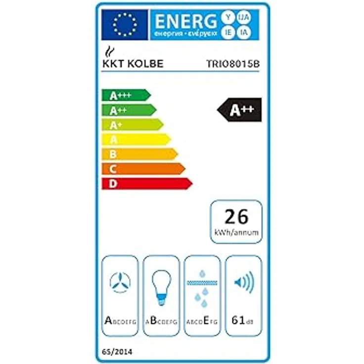 KKT KOLBE Dunstabzugshaube 80cm Abluft Umluft | Wandhauben Kopffrei | Schwarz | Glas | SensorTouch | Nachlaufautomatik | LED Licht | TRIO8015B - Preisvergleich – Bild 6
