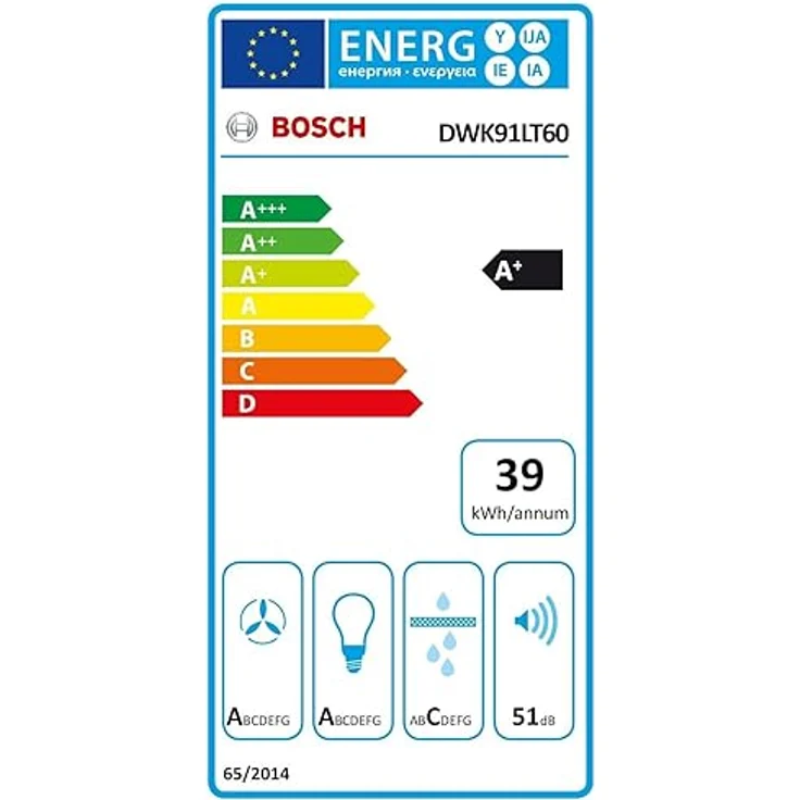 Bosch DWK91LT60, Serie 8, Smarte Dunstabzugshaube, 90 cm, Klarglas schwarz bedruckt, Extrem Leise Wandesse, Made in Germany, Steuerung über Kochfeld, Einstellbare Farbtemperatur, PerfectAir-Sensor – Bild 7