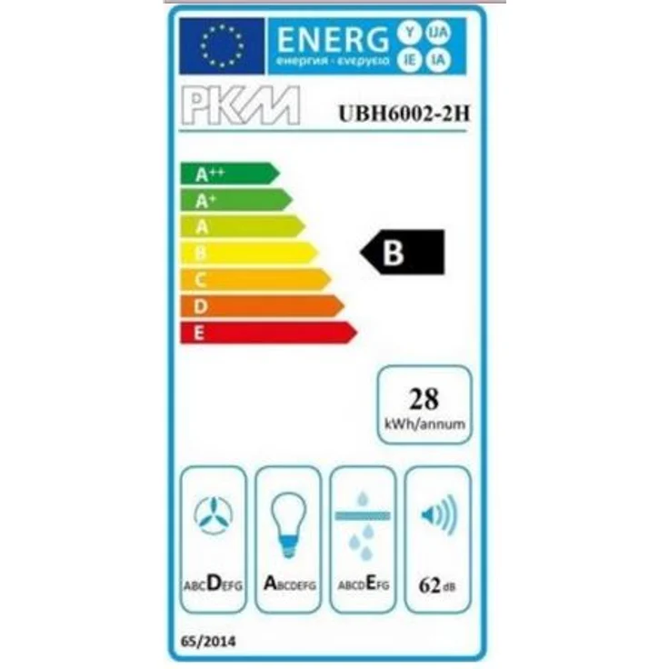 PKM UBH6002H Dunstabzugshaube, B, Abluft und Umluft, Einbaugerät, Breite 60 cm, 2 Gebläsestufen – Bild 2