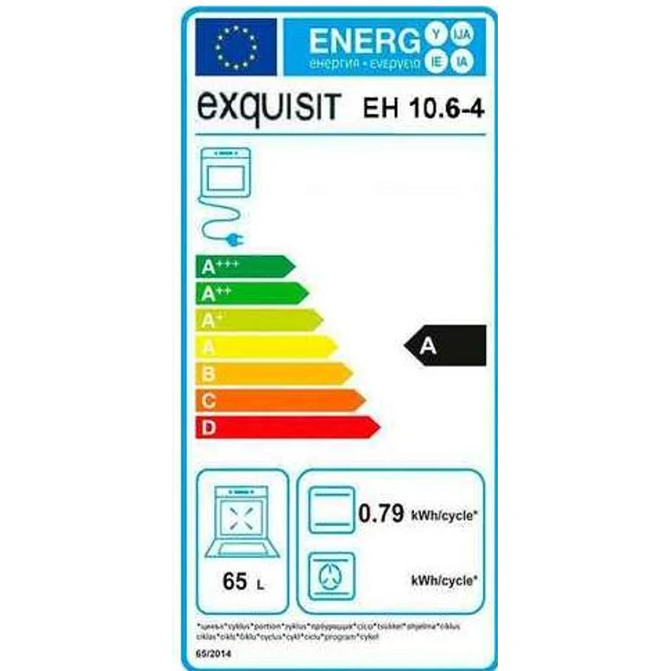 Exquisit EH 10.6-4 , weiß, Herd, A, Volumen 65 l – Bild 12
