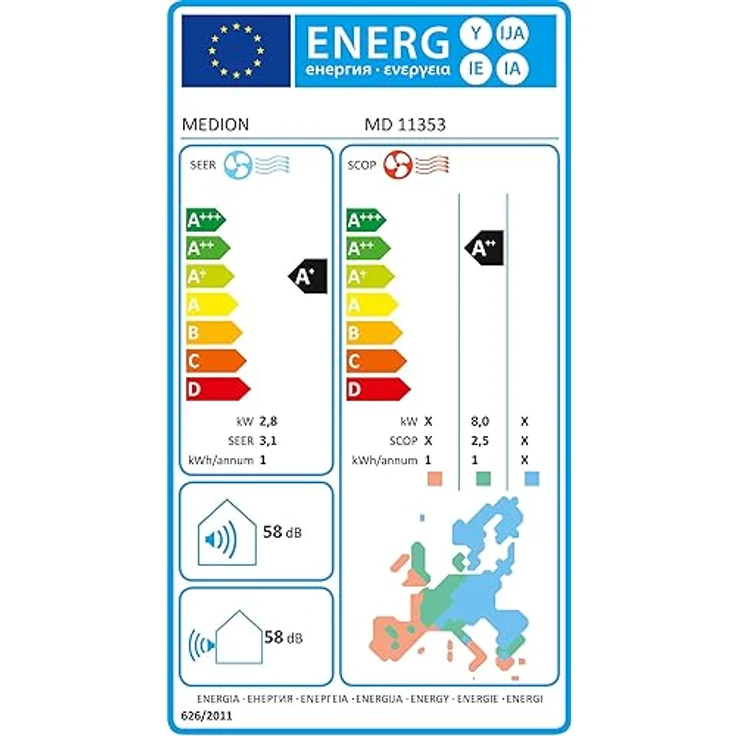 MEDION X960HS mobile Klimaanlage mit Abluftschlauch, 9.600 BTU, bis 32qm, 4in1, App Steuerung, leise, Schlafmodus, Staubfilter – Bild 6