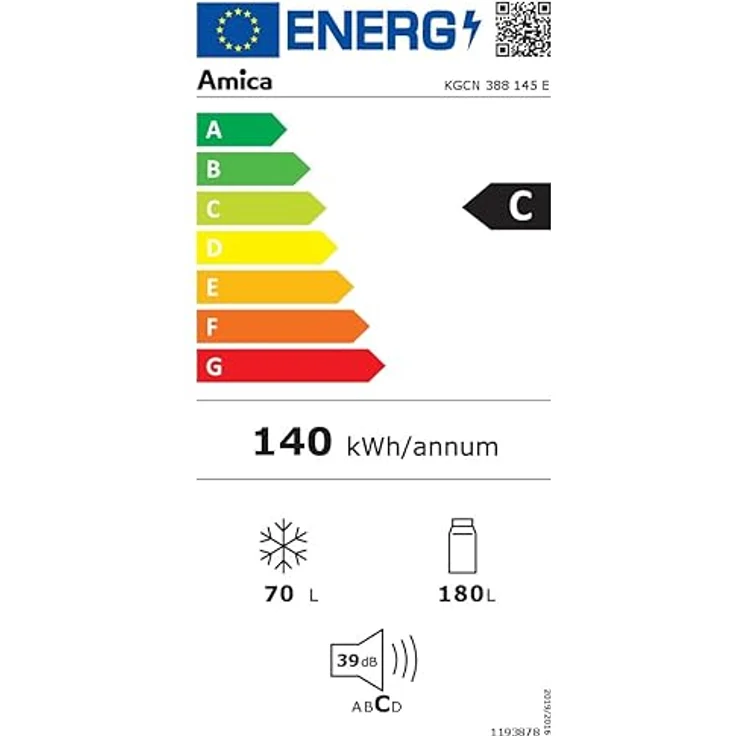 Amica KGCN 388 145 E Kühl-/Gefrierkombination, Total NoFrost, Edelstahloptik, 180 cm Höhe, Energieeffizienzklasse C – Bild 6