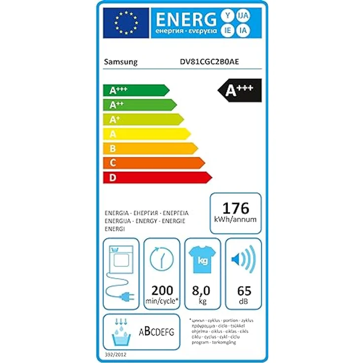 DV81CGC2B0AEEG, DV5000C, Wärmepumpentrockner, 8 kg, EEK: A+++ mit SmartThings und Hygiene-Programm – Bild 6
