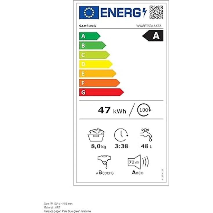 Samsung Waschmaschine, 8 kg, 1400 U/min, Ecobubble, Automatische Waschmittel- und Weichspülerdosierung, Weiß/Schwarz, WW8ET534AATAS2 – Bild 6