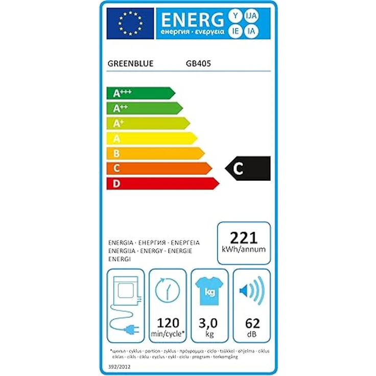 Green Blue GB410 Elektrischer Wäschetrockner | 3 kg Füllgewicht | Einstellbare Trockenzeit 20-180 Minuten | 830 W Leistung | Ablufttrockner für Kleidung | Freistehend oder Wandmontage – Bild 6
