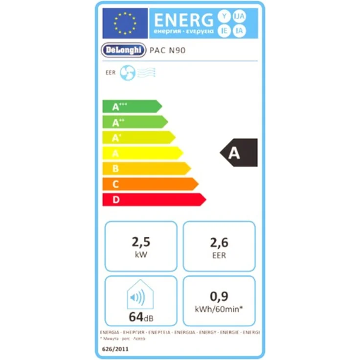 De'Longhi PAC N90 Eco Silent tragbare Klimaanlage, 2500, weiss – Bild 2
