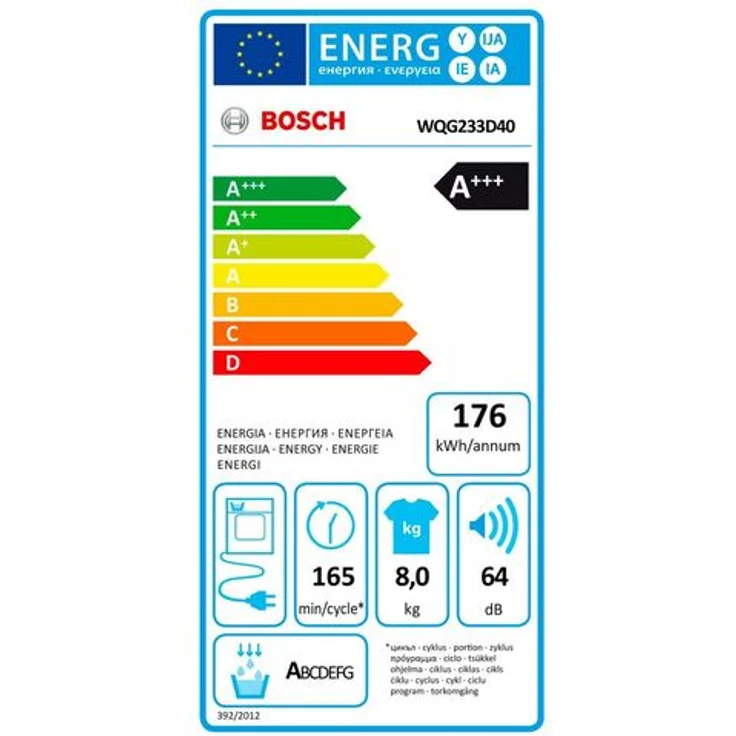 Bosch WQG233D40, Wärmepumpentrockner, A+++, Fassungsvermögen 8 kg, Standgerät, Breite 59,8 cm, LED-Display, Knitterschutz – Bild 3