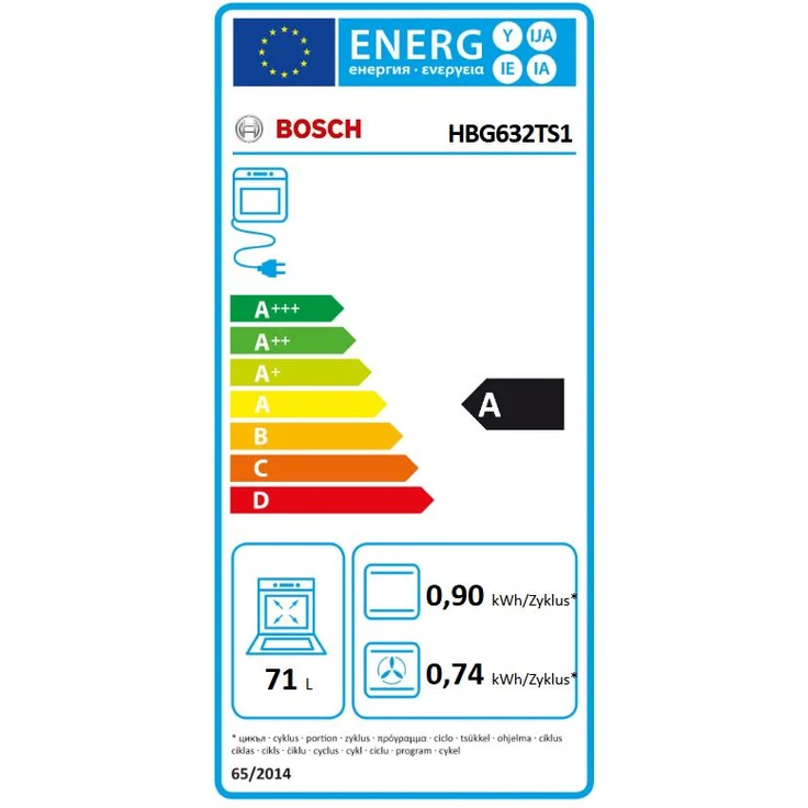 Bosch HBG632TS1Einbaubackofen, Energieeffizienzklasse A, Einbaugerät, elektrisch, Volumen 71 l, Breite 59,5 cm, 4D Heißluft, TFT-Display, SoftOpen + SoftClose, 3-fach voll ausziehbare Teleskopschienen, edelstahl – Bild 7
