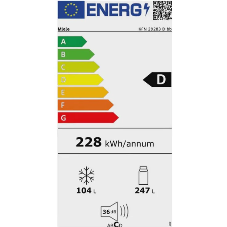 Miele KFN 29283 D bb Kühl-Gefrierkombination, freistehend, schwarz, NoFrost, Breite 60 cm, Energieklasse D – Bild 6