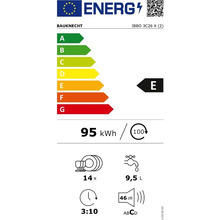 Bauknecht IBBO 3C26 X (2), Geschirrspüler, E, Geräuschemissionsklasse A, Geräuschemissionen 46 Dezibel – Bild 8