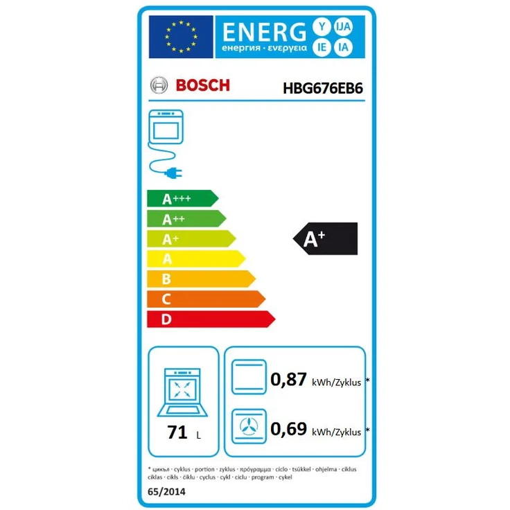 Bosch HBG676EB6 Serie 8 Backofen, Einbaugerät, Energieeffizienzklasse A+, Volumen 71 l, Breite 59,5 cm, groß (ab 65 l), Pyrolyse-Selbstreinigung, PerfectRoast, 4D Heißluft, schwarz – Bild 11