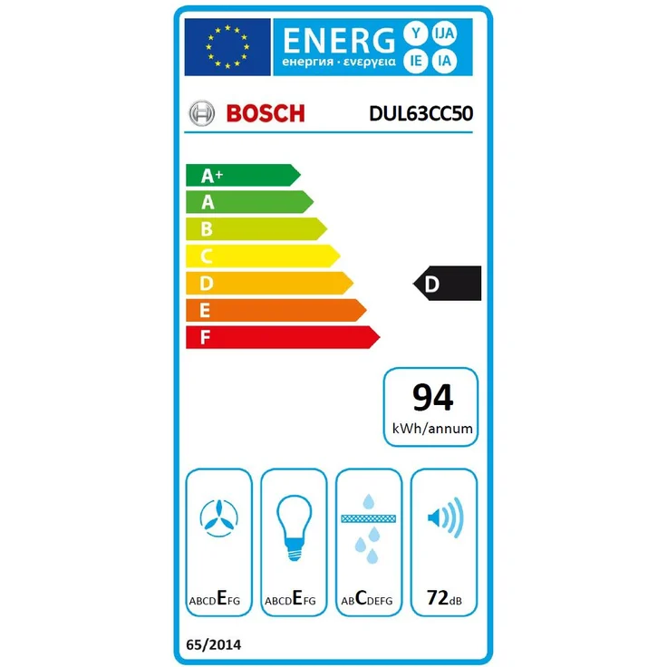 Bosch Serie 4 DUL63CC50, Motorhaube, Standard, Breite: 60 cm, Tiefe: 48.2 cm, Absaugung und Rückführung (mit zusätzlichem Rückführungsset), rostfreier Edelstahl – Bild 7