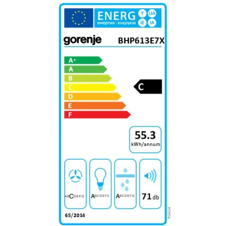 Gorenje Essential BHP613E7X, Motorhaube, ausziehbar, Nische, Breite: 56.2 cm, Absaugung und Rückführung (mit zusätzlichem Rückführungsset), rostfreier Edelstahl – Bild 2