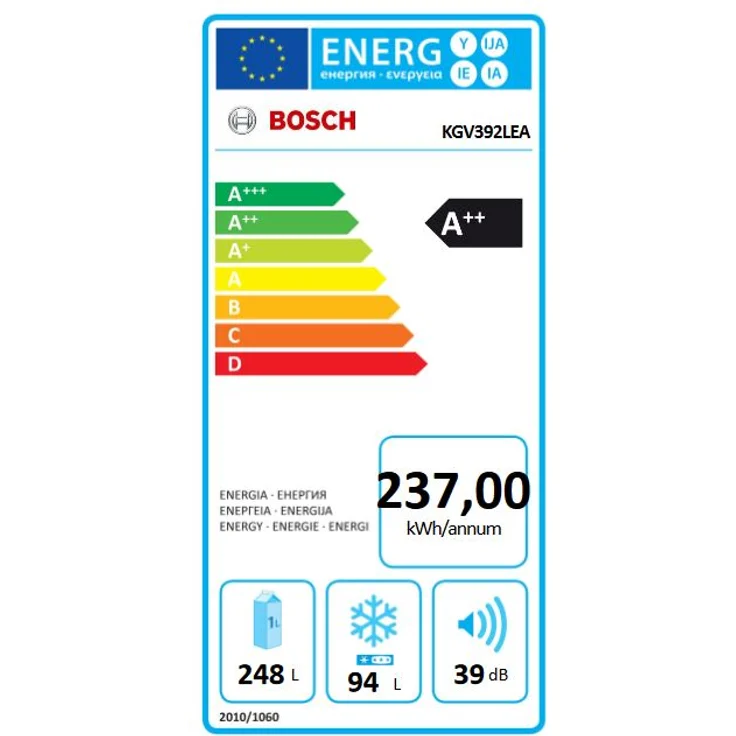 Bosch KGV39VLEA Kühl-Gefrierkombination, freistehend, Metalldekor, LED, LowFrost, Breite 60 cm, Energieklasse E – Bild 8