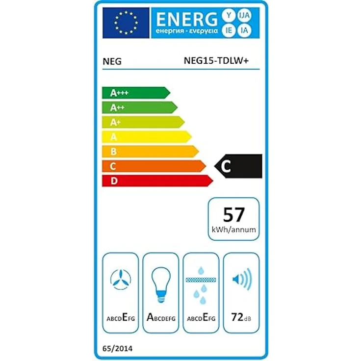 NEG Doppelmotor Design Unterbau-Dunstabzugshaube NEG15-TDLW+ (weiß), Glas-Front mit Sensor Touch, 384 m³/h Umwälzleistung, Nachlauffunktion, Abluft und Umluftbetrieb – Bild 6